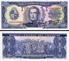 *50 Pesos Uruguay 1967, P46a UNC - Kliknutím na obrázok zatvorte -
